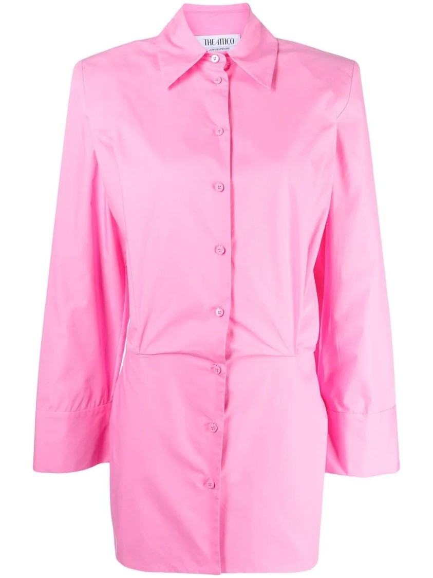Attico Margot Chemisier Minidress With Relaxed Fit In Pink