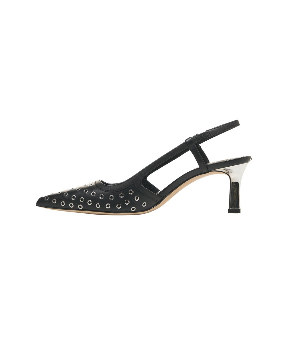 Shop Michael Kors Black Alora' Mid Slings With Studs