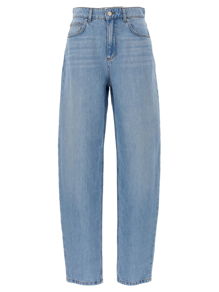 Marella Womens Barrel Wide-leg Denim Jeans Blue Jeans In Blue