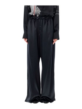 Salvatore Ferragamo Frayed Cotton Trousers Wide | THE LIST