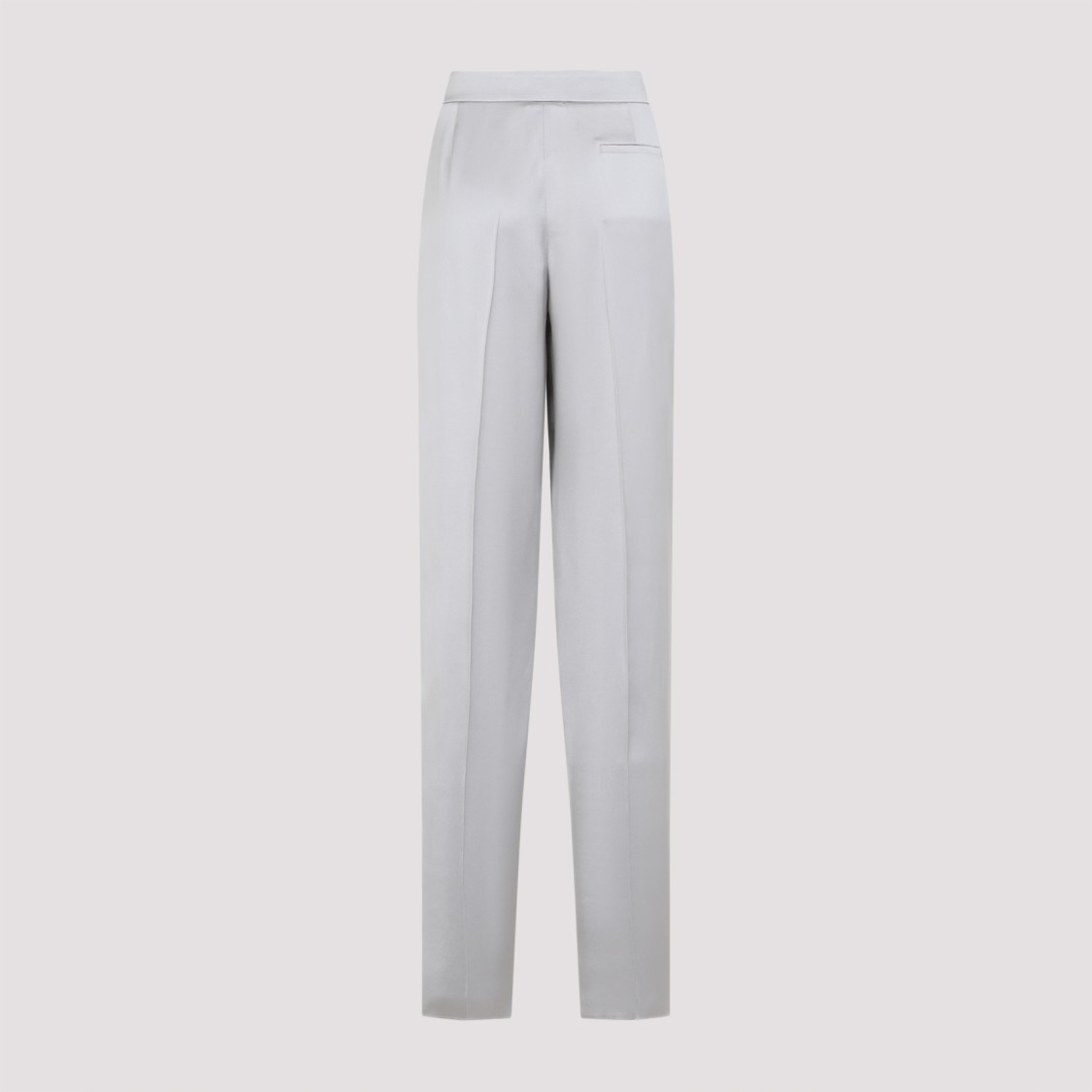 Giorgio Armani Grey Silk Satin Trousers With Double Pleats In Grey