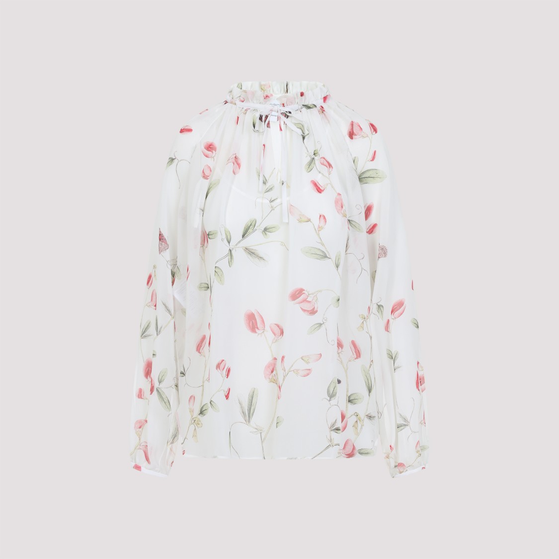 Shop Giambattista Valli White Silk Blouse