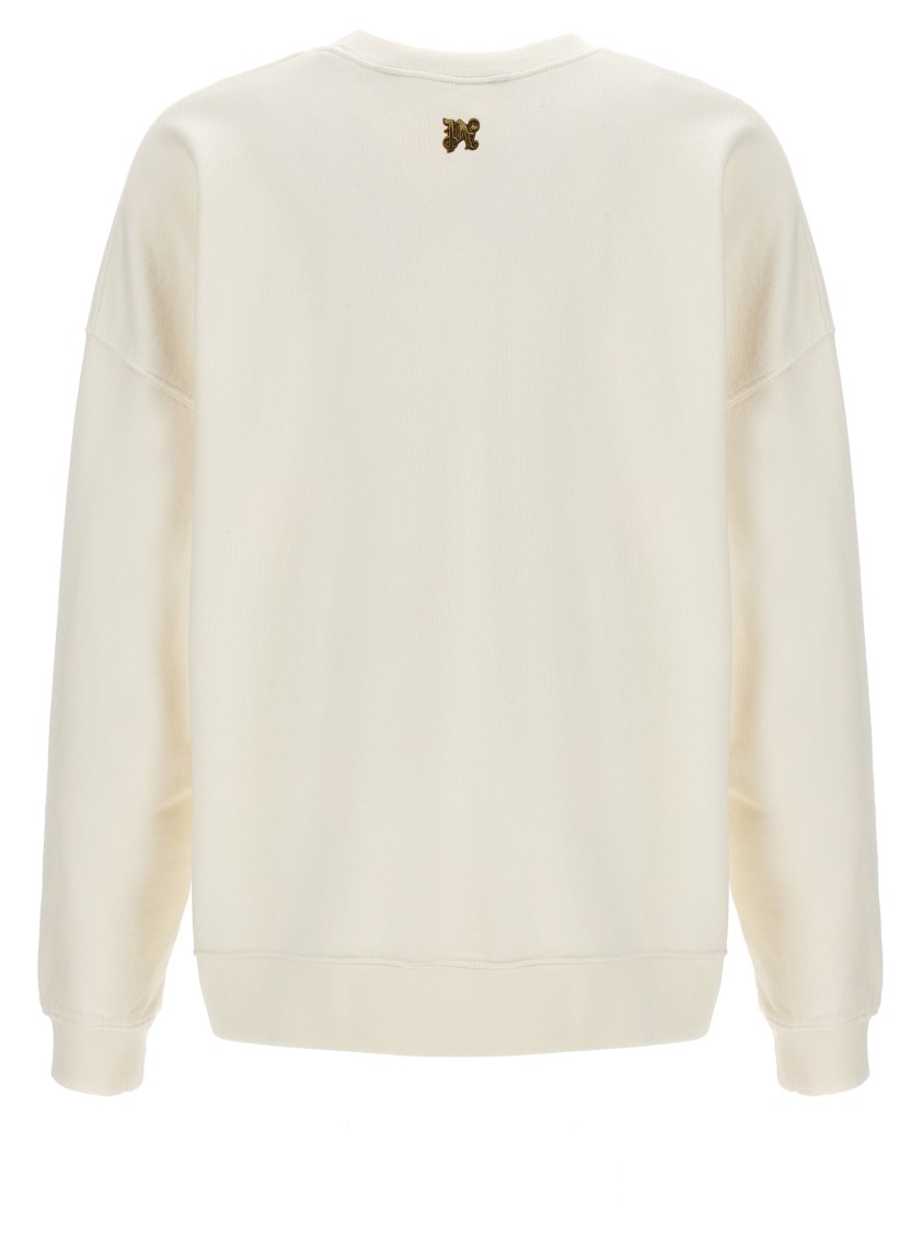 Palm Angels 'burning Monogram' Sweatshirt In White