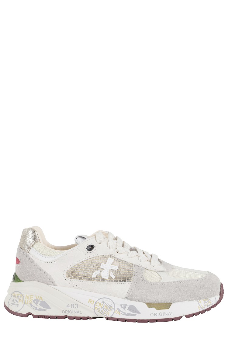 Premiata Bianco Sneakers With Textured Blend