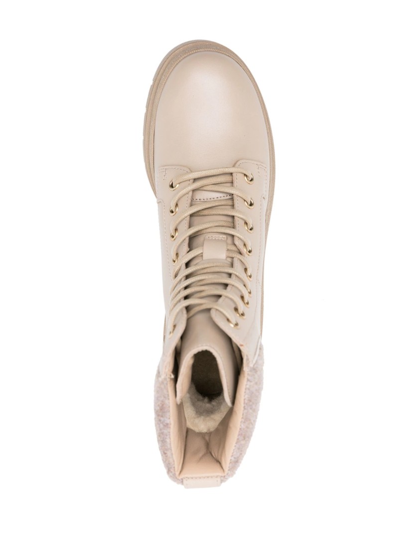 Tommy Hilfiger Feminine Felt Lace Up Bootie In Neutral