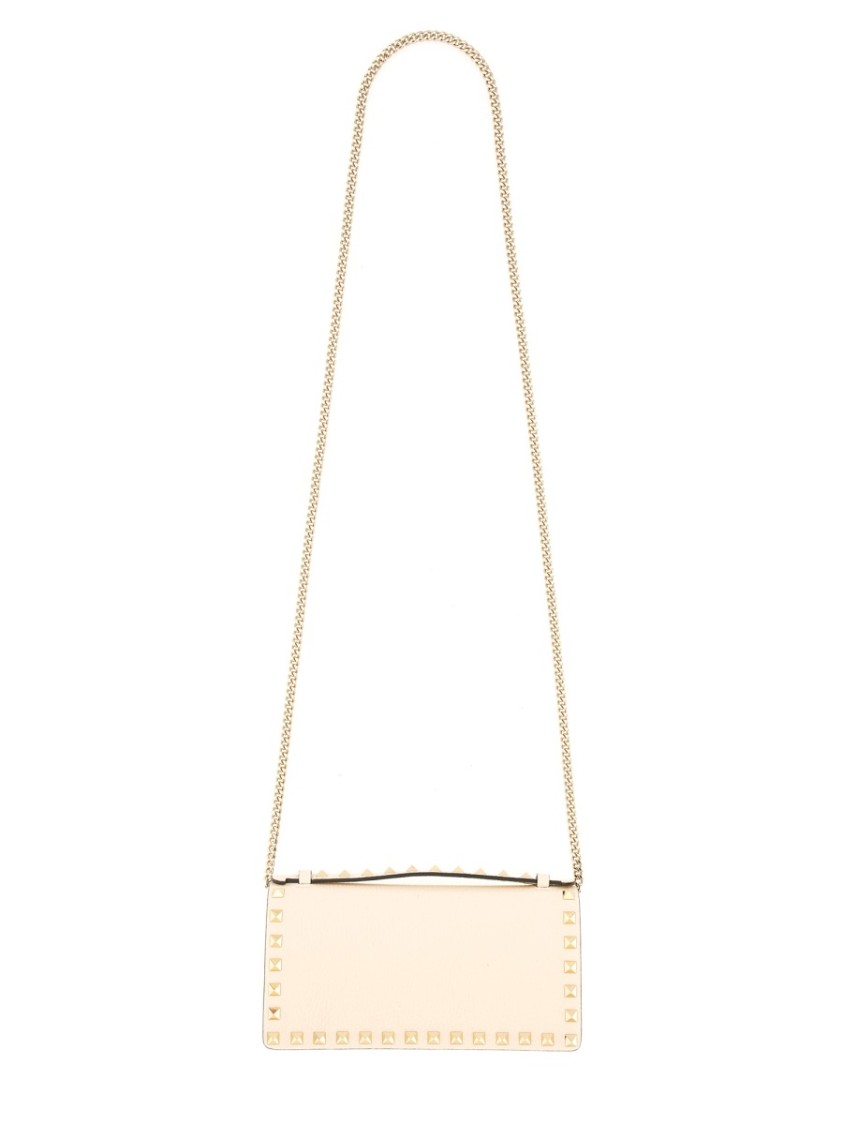 Valentino Garavani "rockstud" Chain Wallet In White