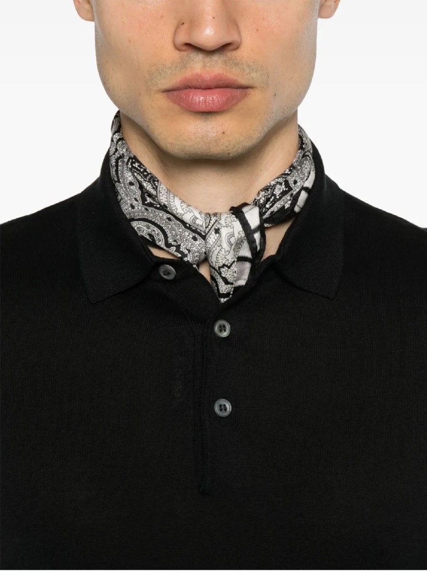 Shop Tagliatore Silk-cotton Blend Polo With Classic Design