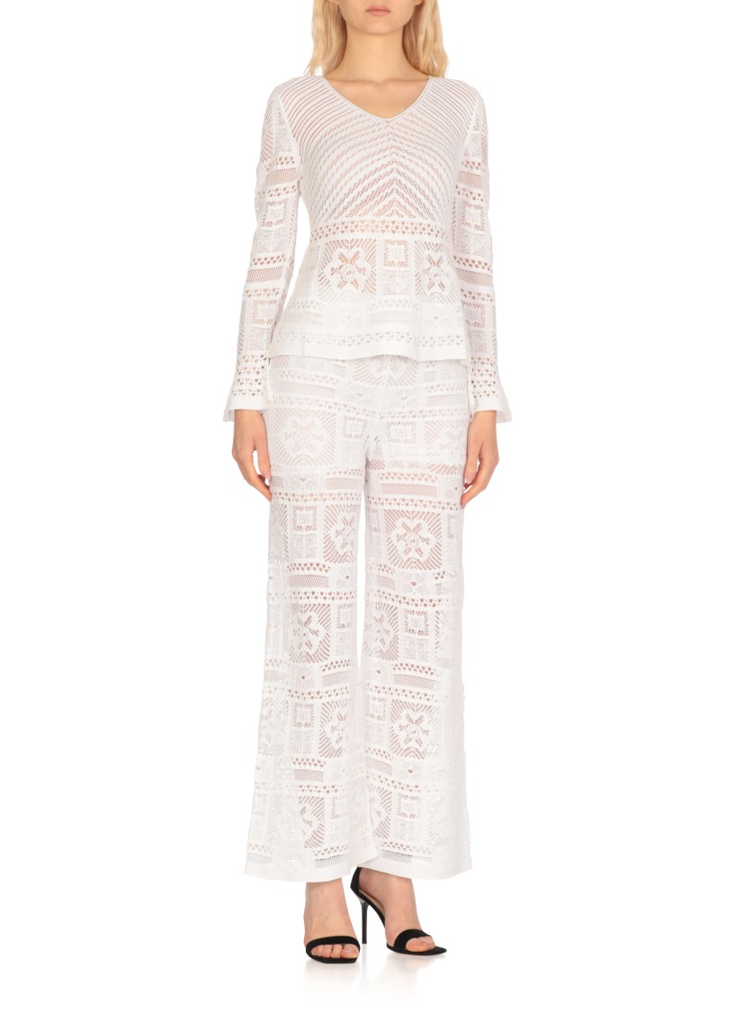 D Exterior D. Exterior White Cotton Sweater