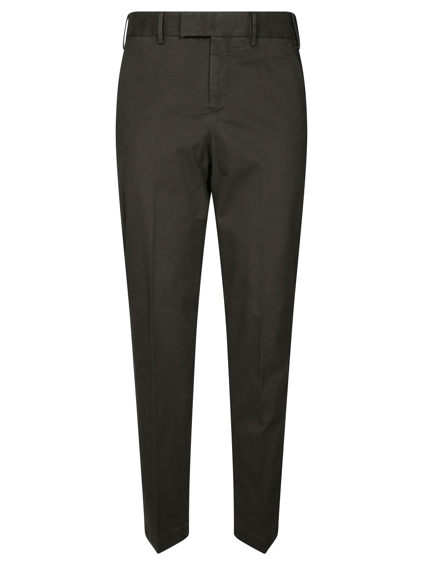 Pt01 Tailored Brown Pants With Classic Waistband In Black