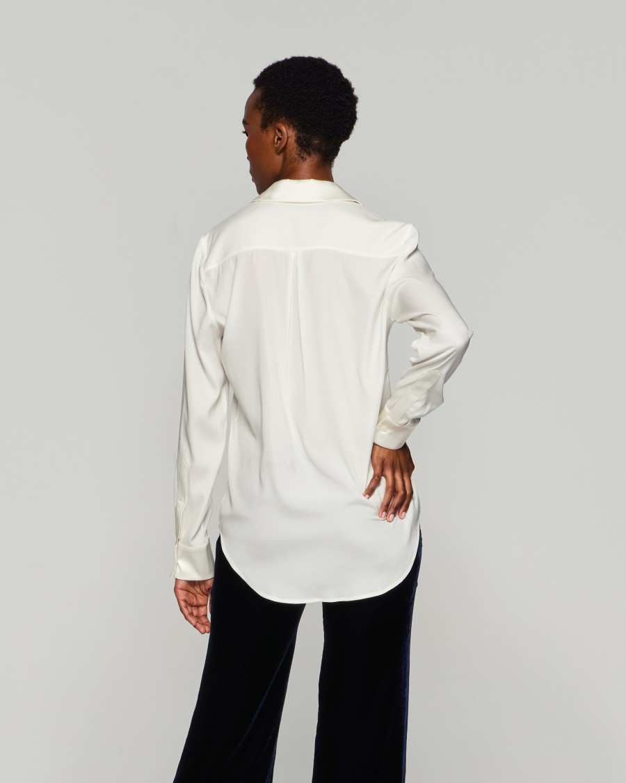 Serena Bute Silk Classic Shirt - Cream In Neutrals