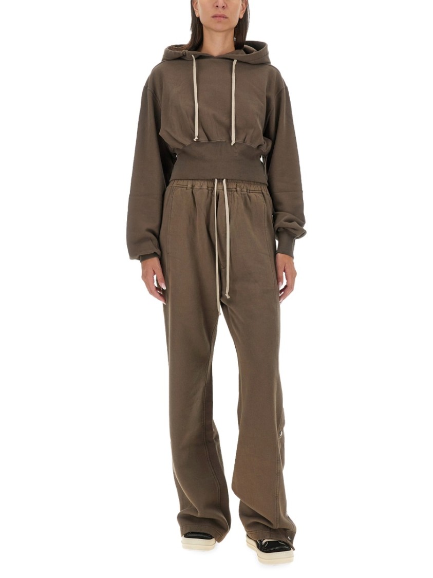 Rick Owens Drkshdw Hooded Sweatshirt With Drawstring And Snap Buttons