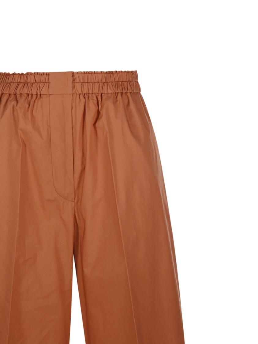 Shop Forte Forte Elasticated Straight Pant In Brown