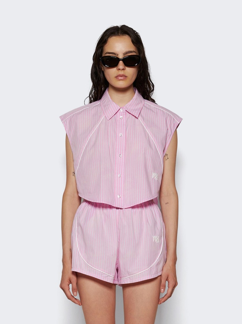 ALEXANDER WANG T T BY ALEXANDER WANG CROPPED BUTTON-UP SHIRT