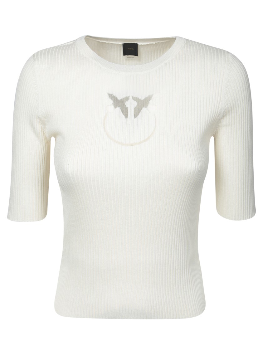 Shop Pinko Short Sleeve White Sweater