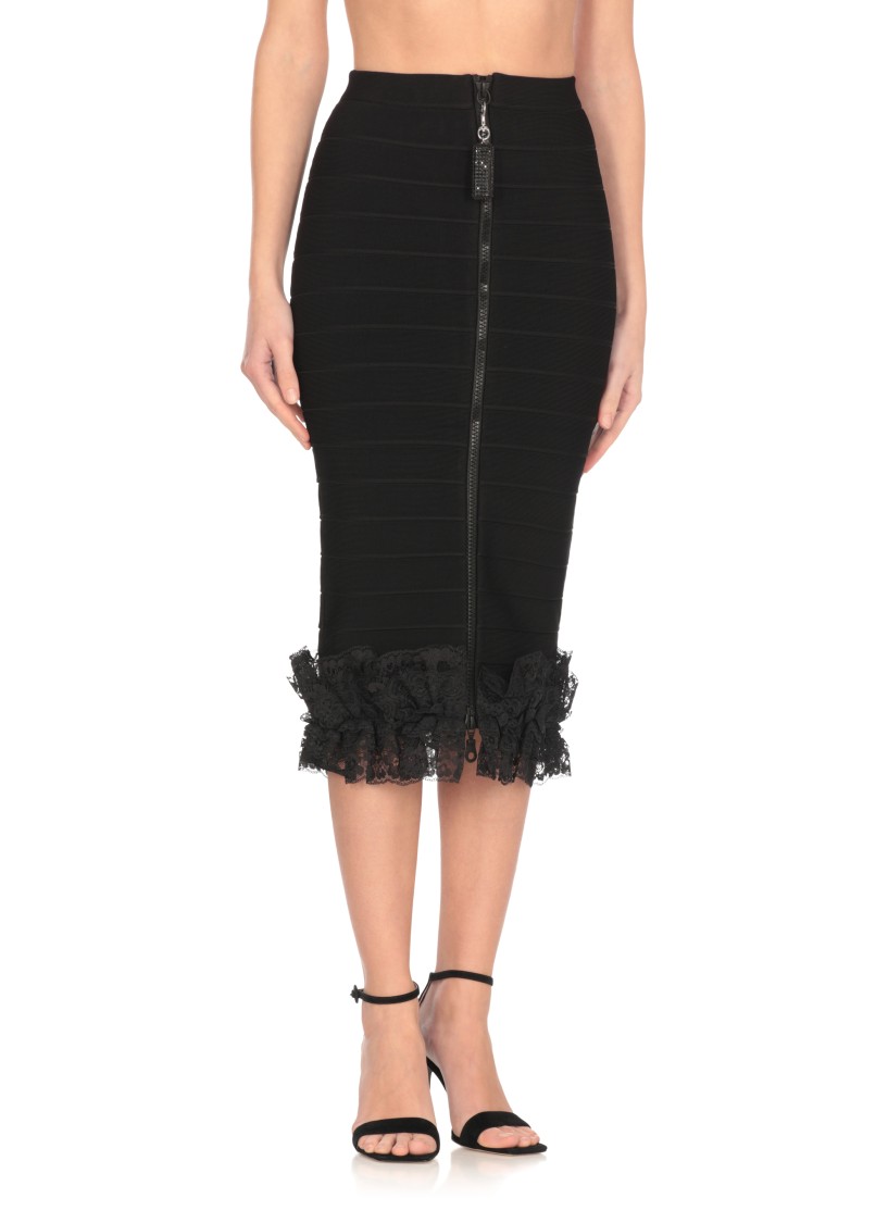 Self-portrait X Christopher Kane Lace-trimmed Midi Skirt