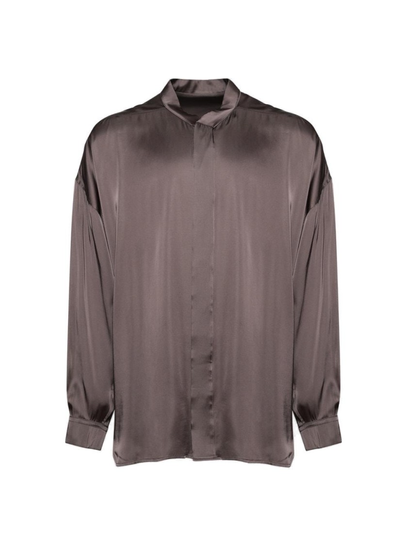 Rick Owens Oversized Snap Collar Faun Shirt Dust