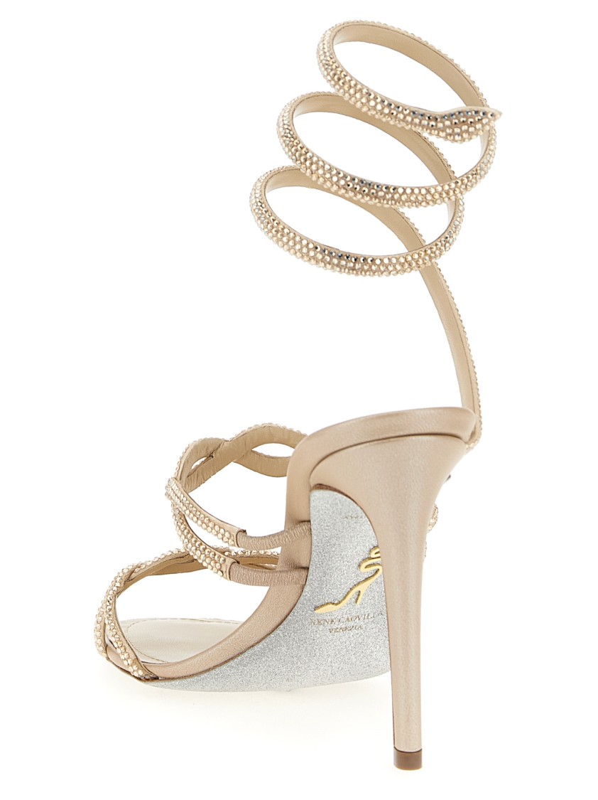 René Caovilla 'braid Cleo' Sandals In Neutral