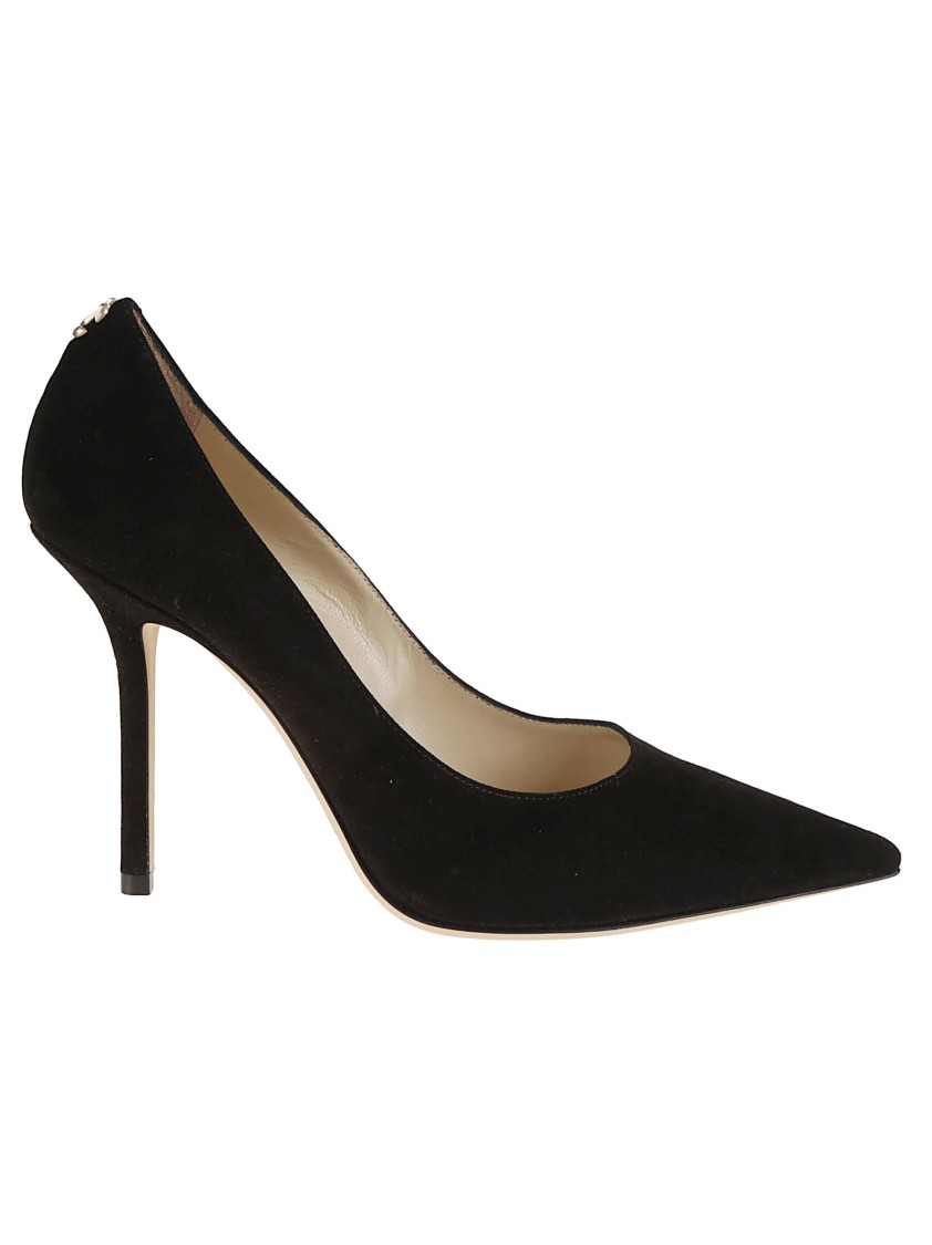 Jimmy Choo Romy 85 Spitze Pumps Aus Schwarzem Leder Mit Eidechsen-print