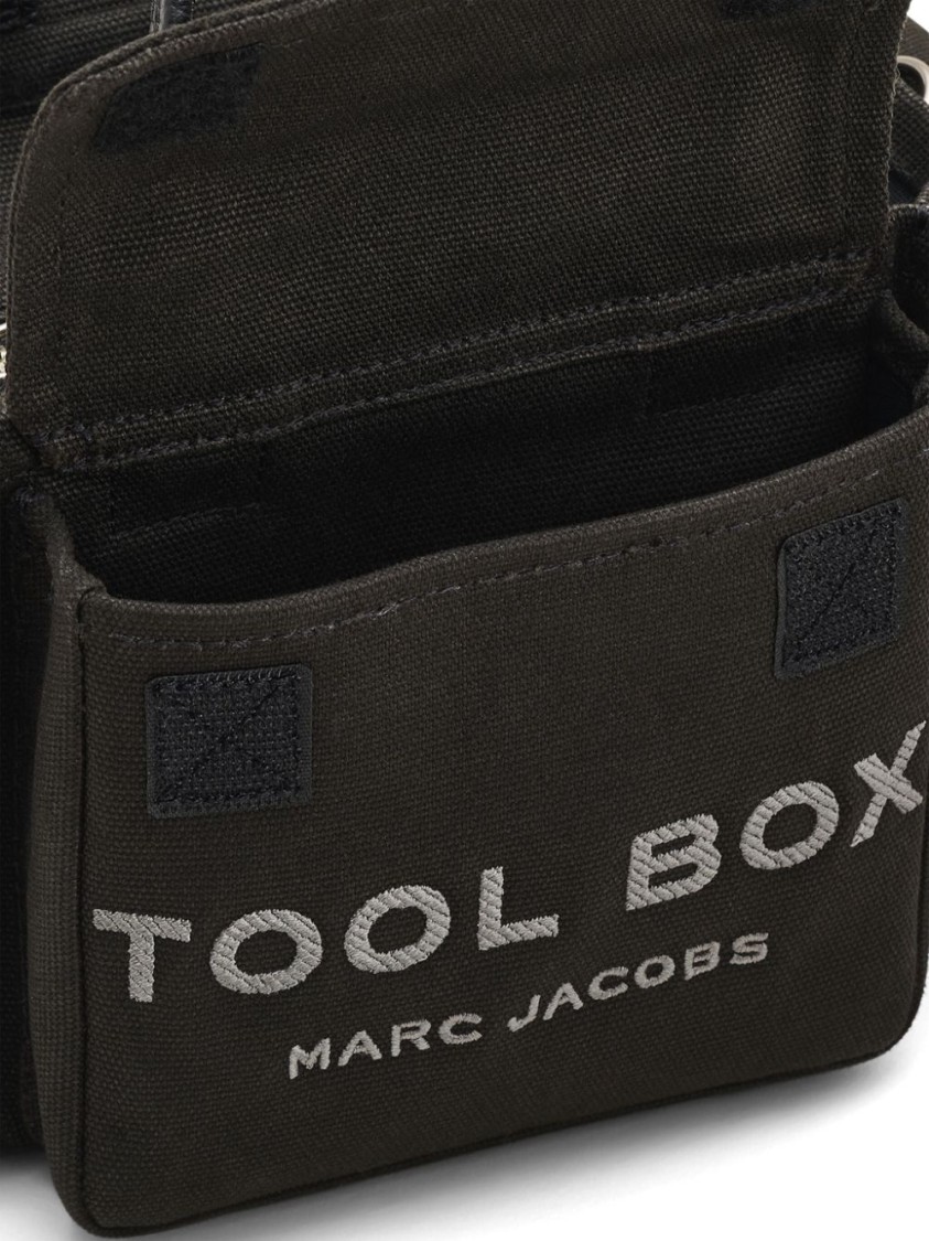 Marc Jacobs Compact Black Canvas Bag With Logo And Multiple Pockets