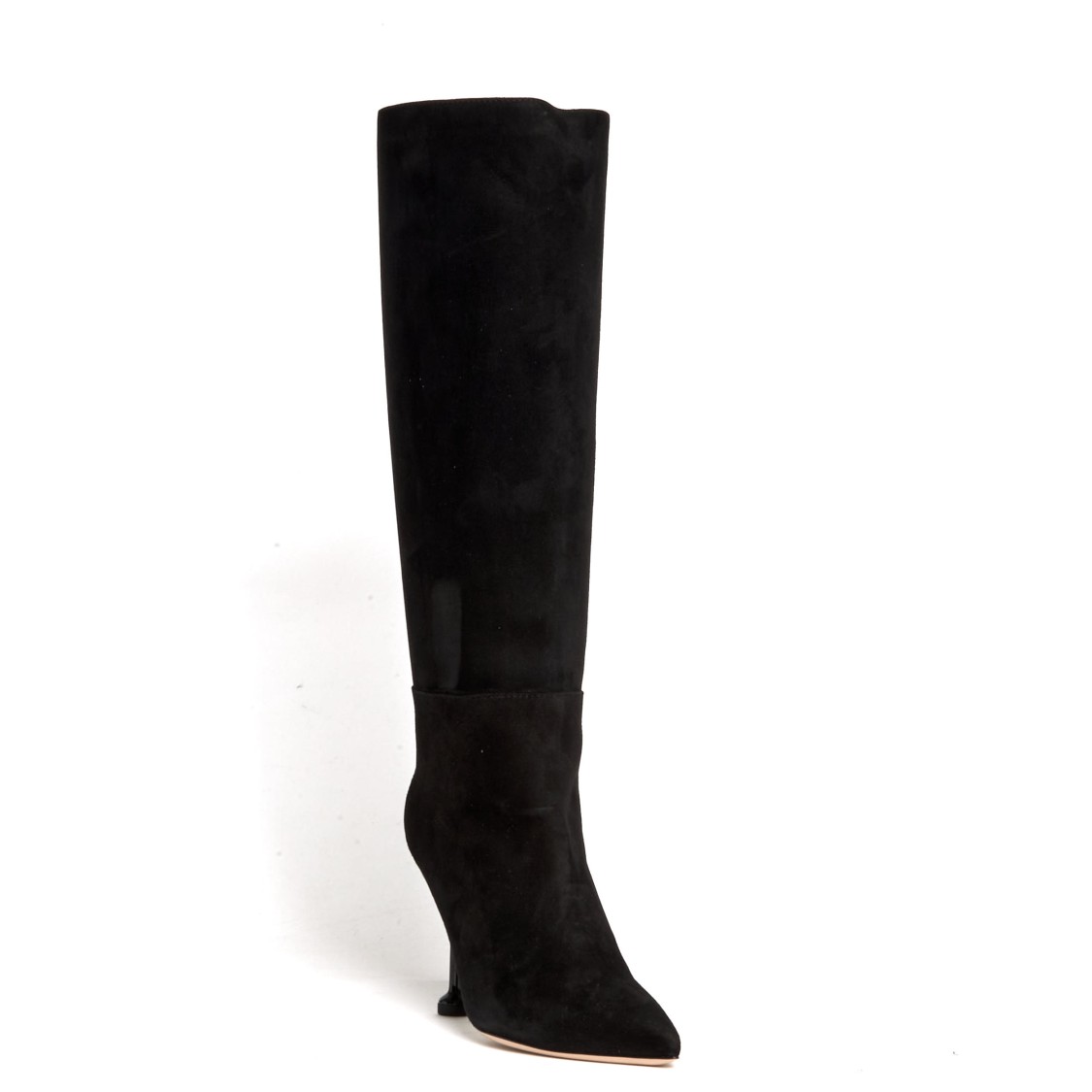 Ninalilou Elegant Black Suede Ankle Boots With Chic Button Detail In Black