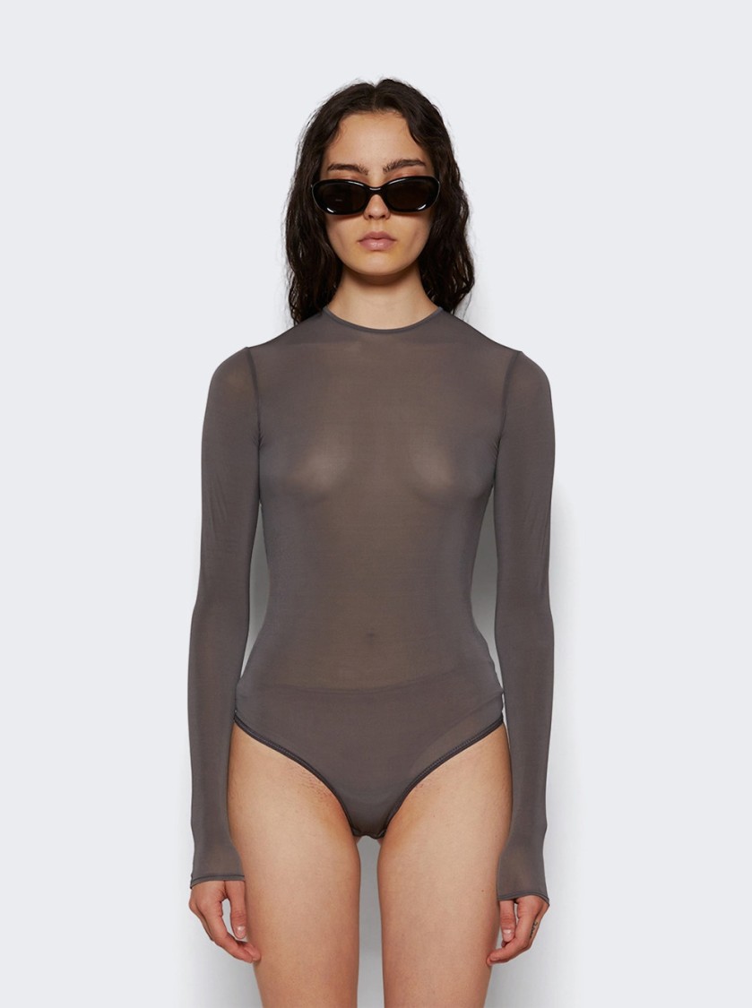 Wardrobe.nyc Sheer Bodysuit In Gray