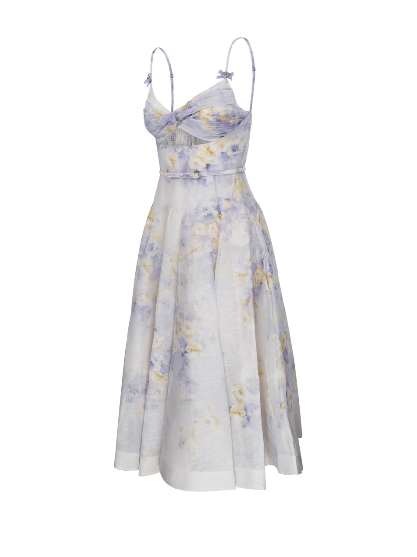 Shop Zimmermann Crush Twist Front Midi Dress In White
