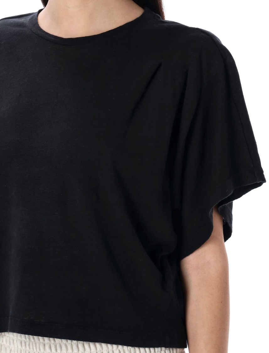 Shop Isabel Marant Étoile Kyanza Relaxed-fit Black Linen Kyanza T-shirt