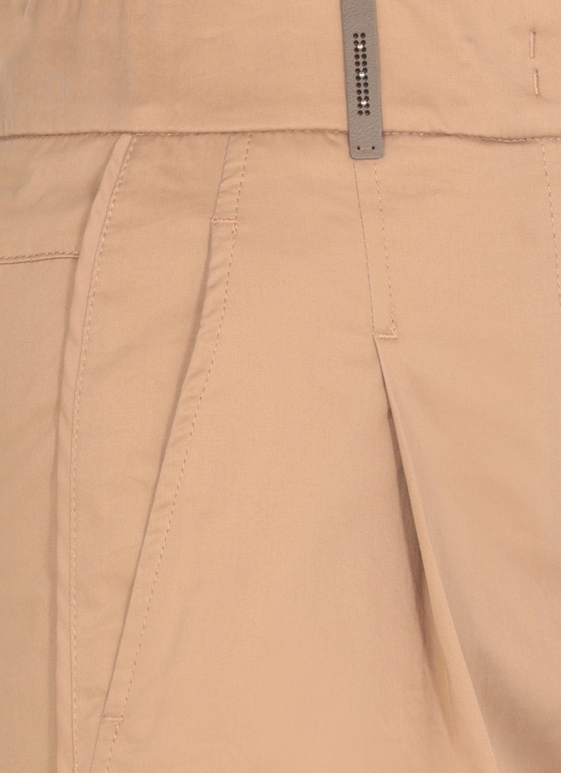 Peserico Brown Cotton Pants In Brown