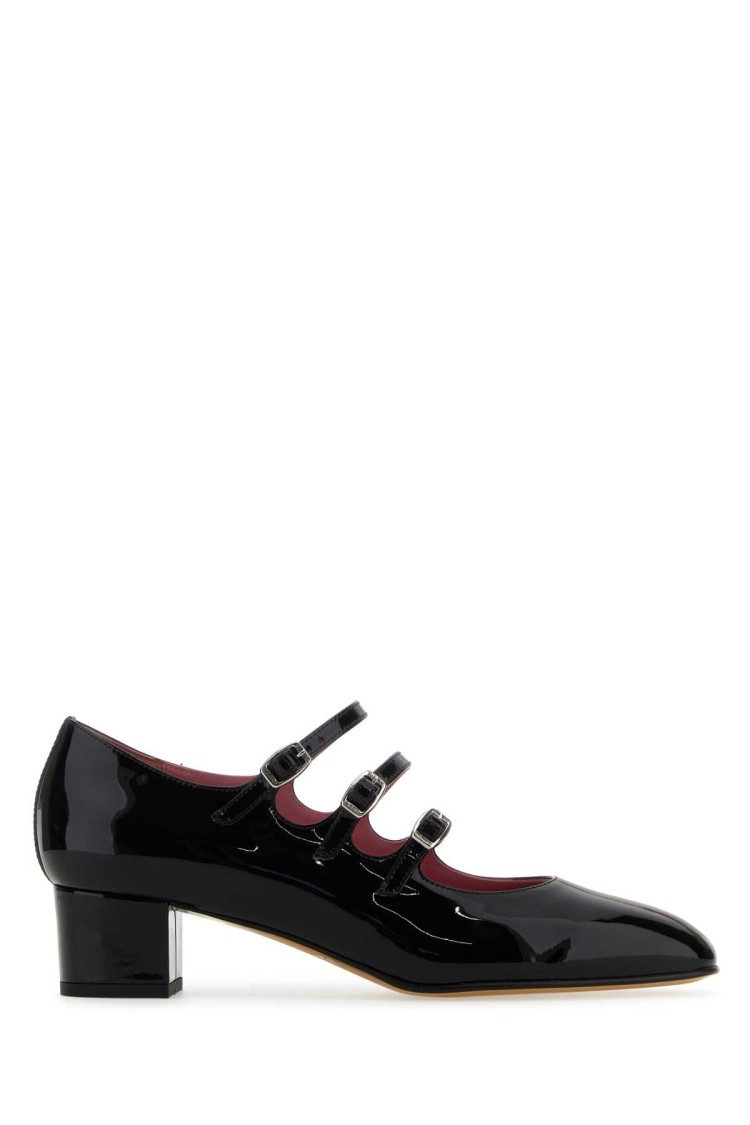 Carel Paris Black Leather Kina Pumps