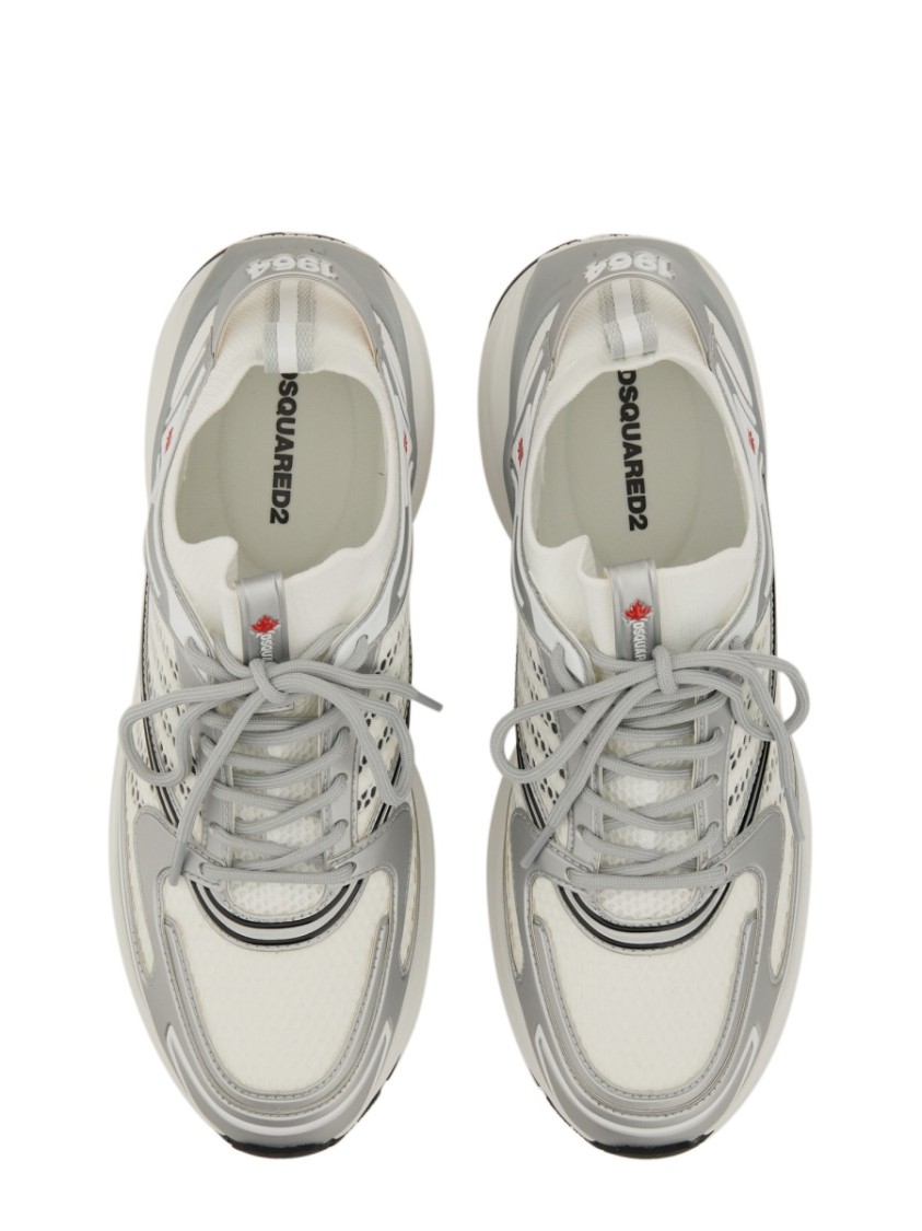 Dsquared2 Dash Panelled Mesh Sneakers In White