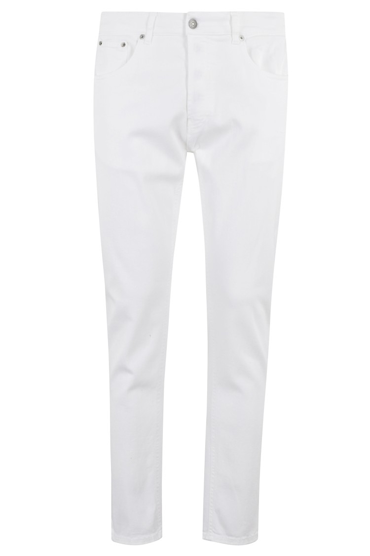 Dondup Carrot Leg Jeans In Durable Cotton Drill In White