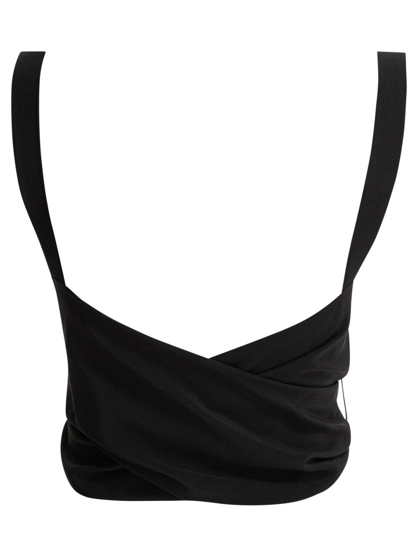 Chloé Cropped Tank Top With Ribbons In Black