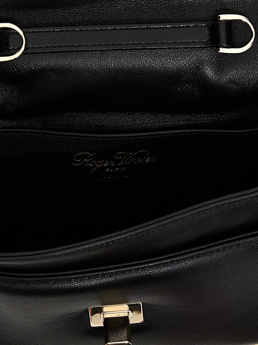 Roger Vivier 'mini Viv' Choc' Crossbody Bag In Black