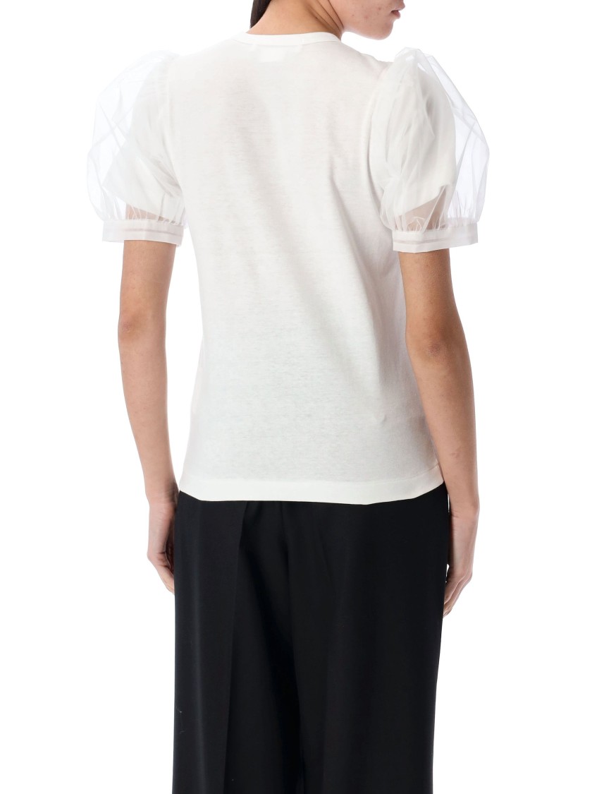 Shop Comme Des Garçons Puff Sleeve White T-shirt