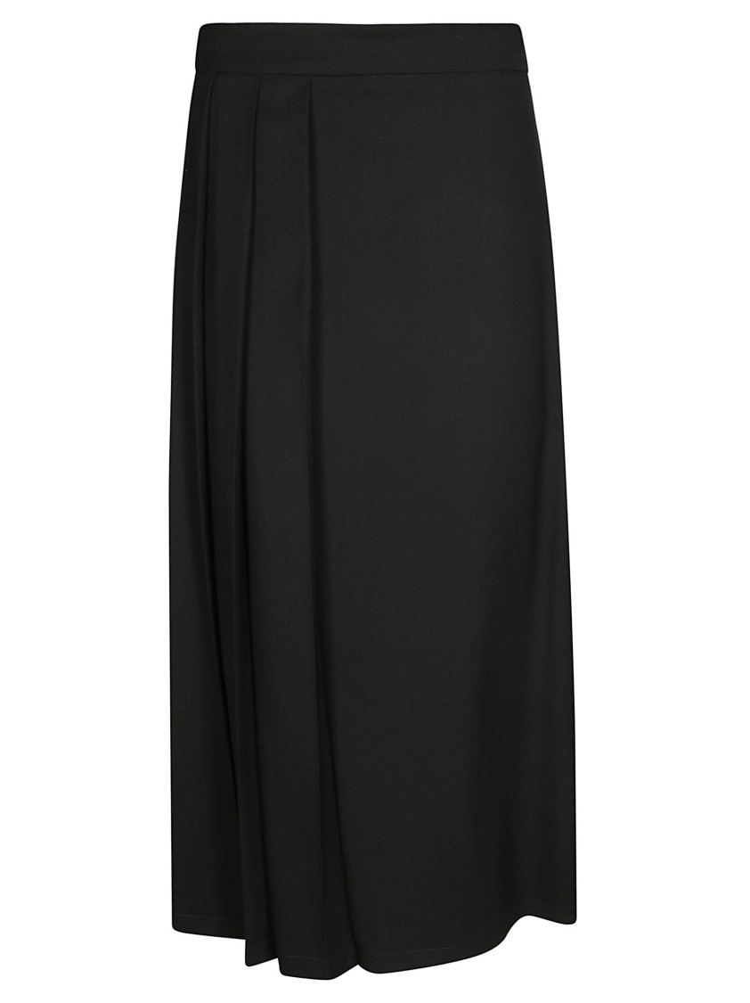 P.a.r.o.s.h Parosh Black Pleated Midi Skirt