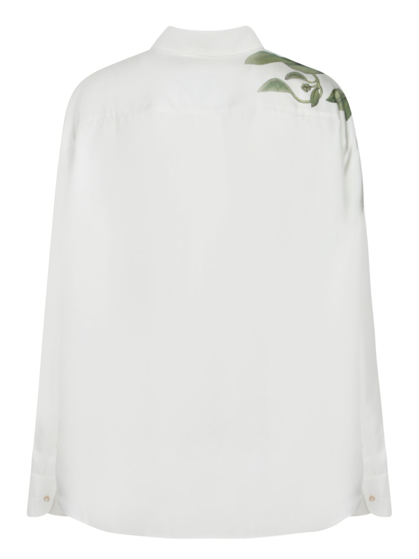 Shop Pierre-louis Mascia Floral-print White Shirt With Classic Collar