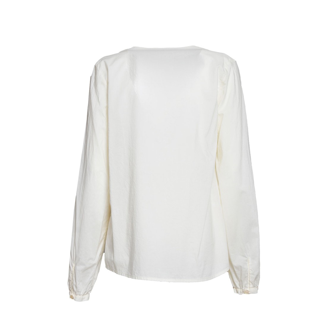 BAZAR DELUXE BAZAR DELUXE CREAM COTTON BLOUSE WITH ETHNIC PROFILE