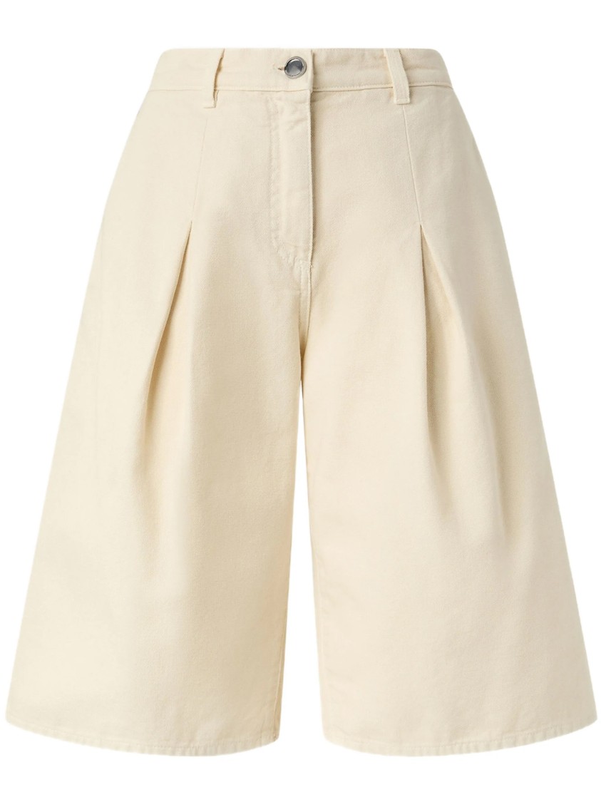 Pinko Bermuda Large En Coton À Poches In Neutral