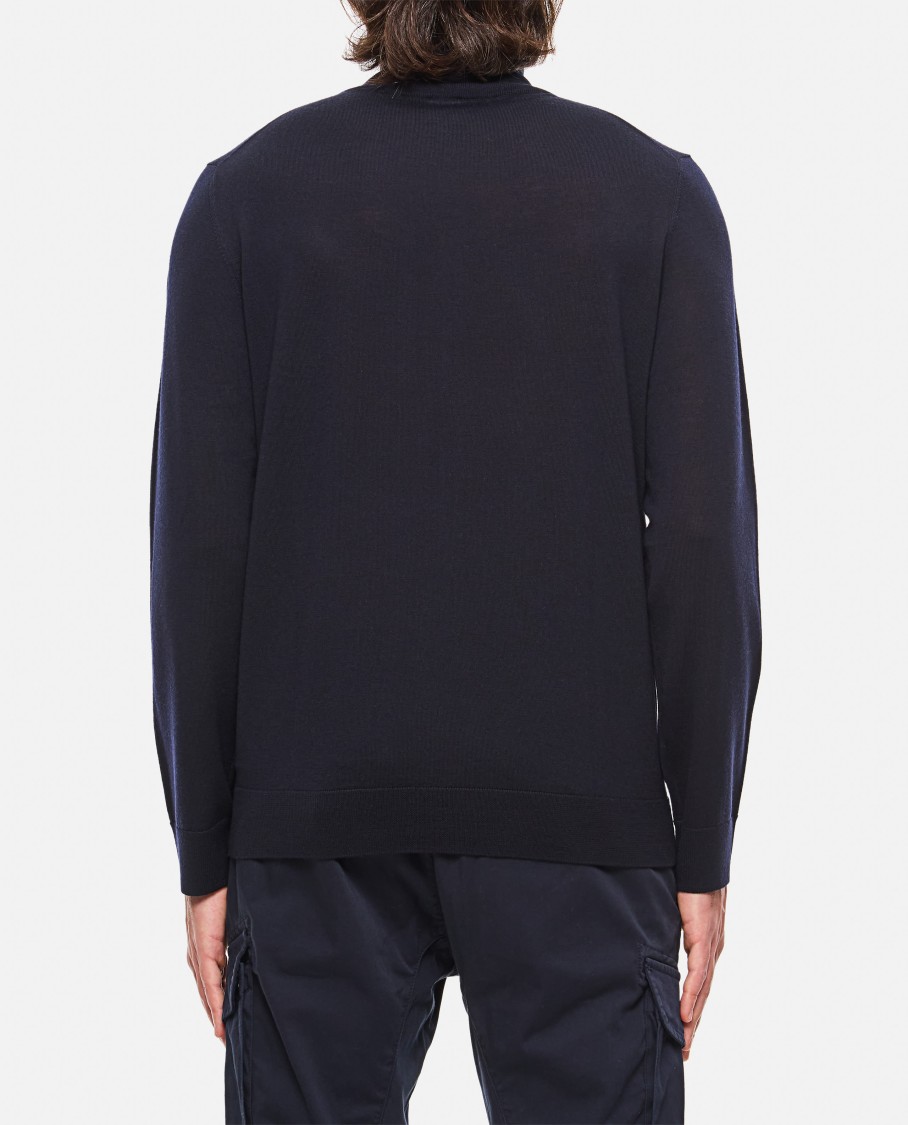 Shop Paul Smith Navy Washable Merino Wool 'signature Stripe' Zip Cardigan In Blue