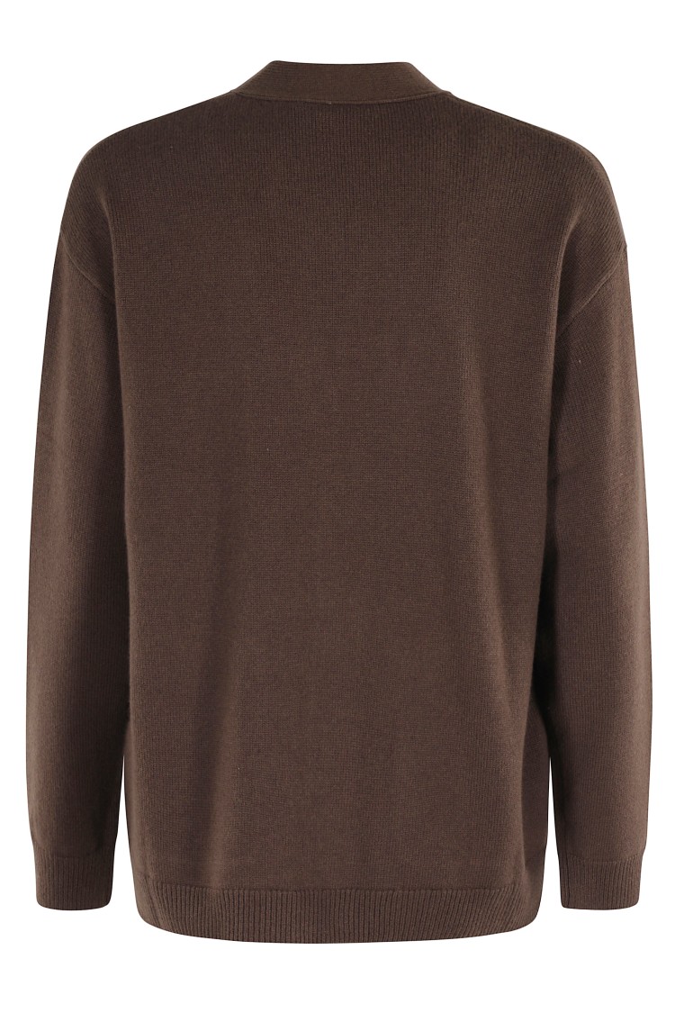Seventy V-neck Cardigan With Button Closure And Side Pockets In Brown