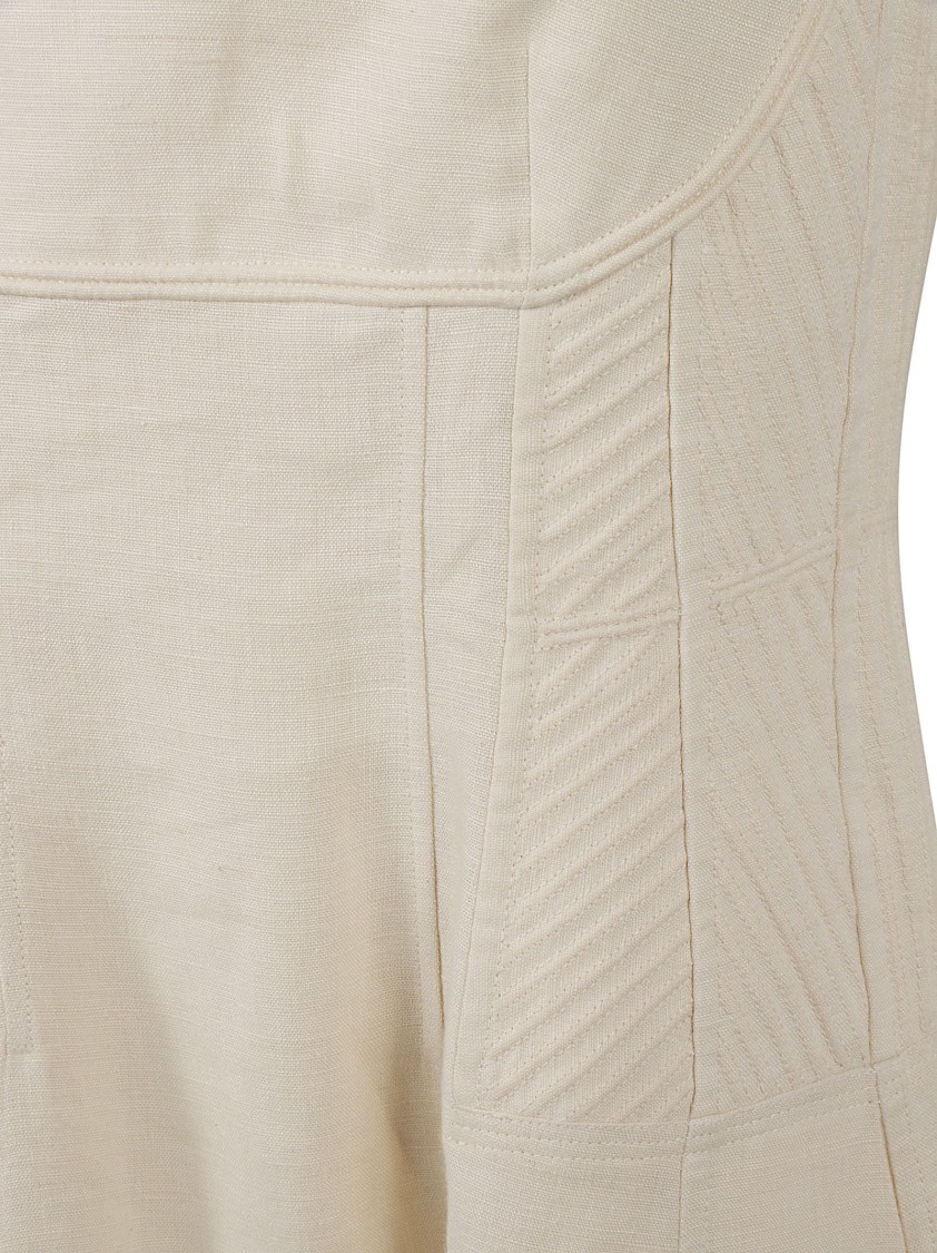 Chloé Fitted Square Neckline Dress In White