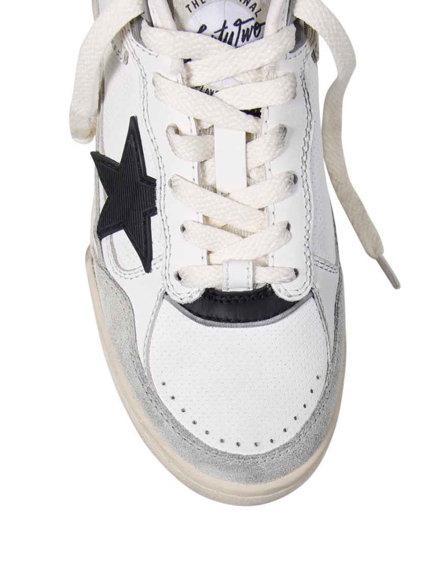 Golden Goose Forty2 Leather Sneakers With Black Star And Heel Tab Shoes In Multi