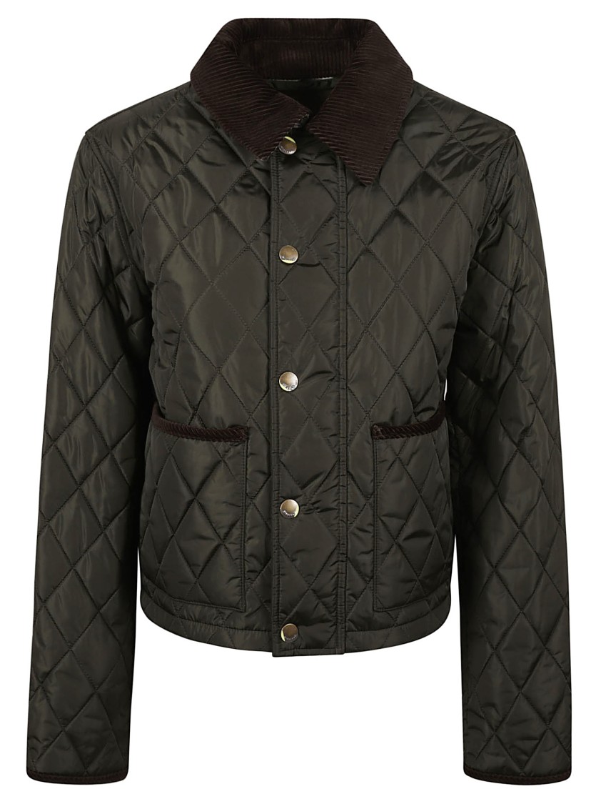 Burberry Quilted Black Coat With Classic Collar