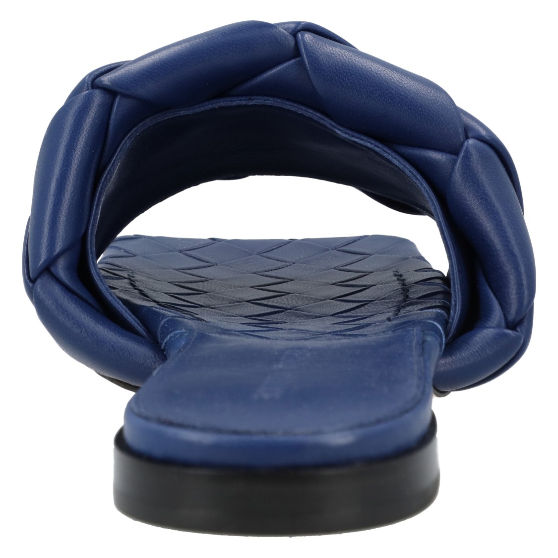 Bottega Veneta The Lido Intrecciato Leather Sandal In Blue