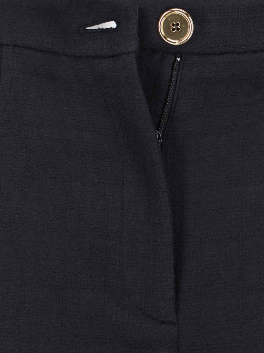 Patou Wide-leg Black Cotton Twill Pants In Black
