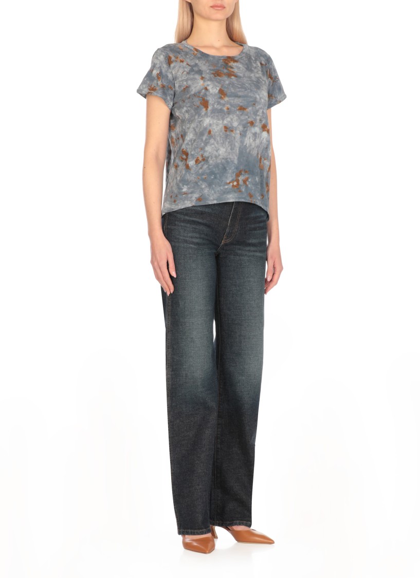Avant Toi Cotton Sweater With Contrasting Pattern In Blue