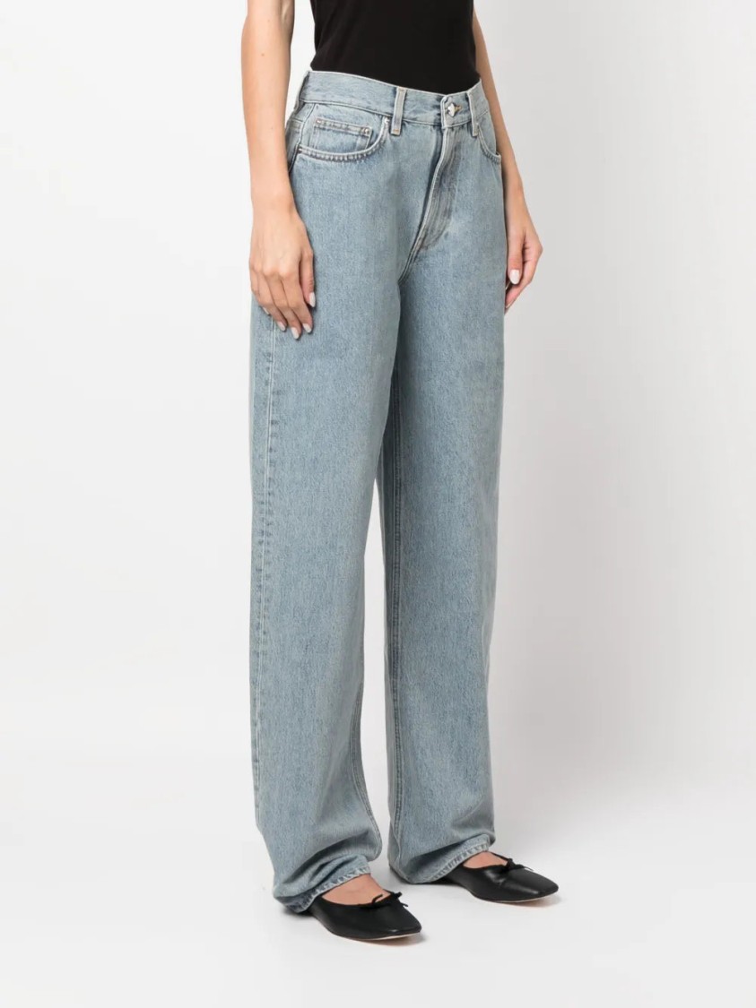 LOULOU STUDIO LOULOU STUDIO LIGHT BLUE LIGHT-WASH WIDE-LEG JEANS