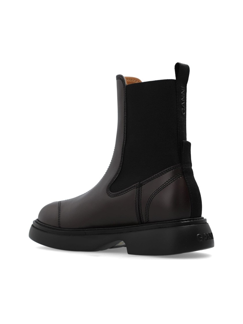 Ganni Everyday Mid Chelsea Boot In Brown