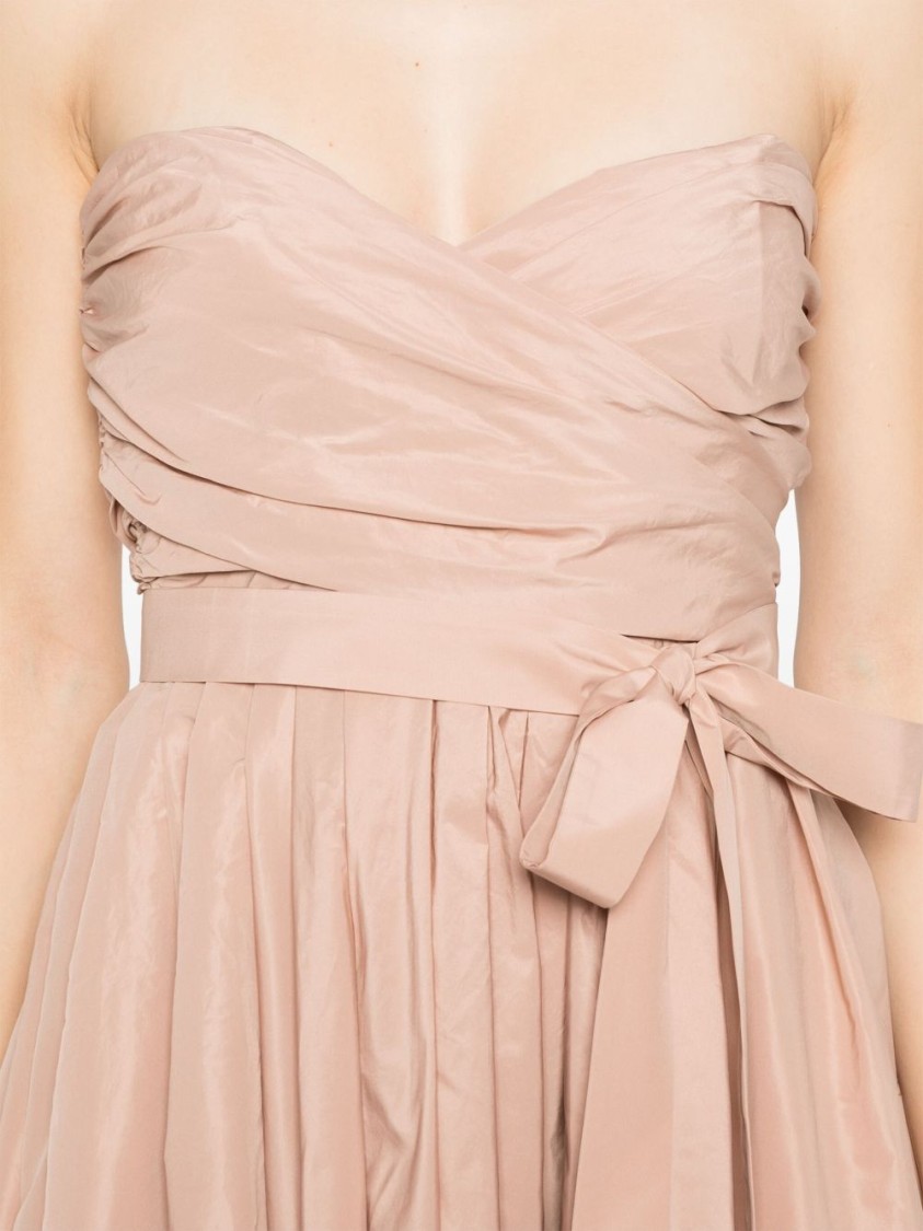 Shop Pinko Strapless Salmon Pink Evening Dress