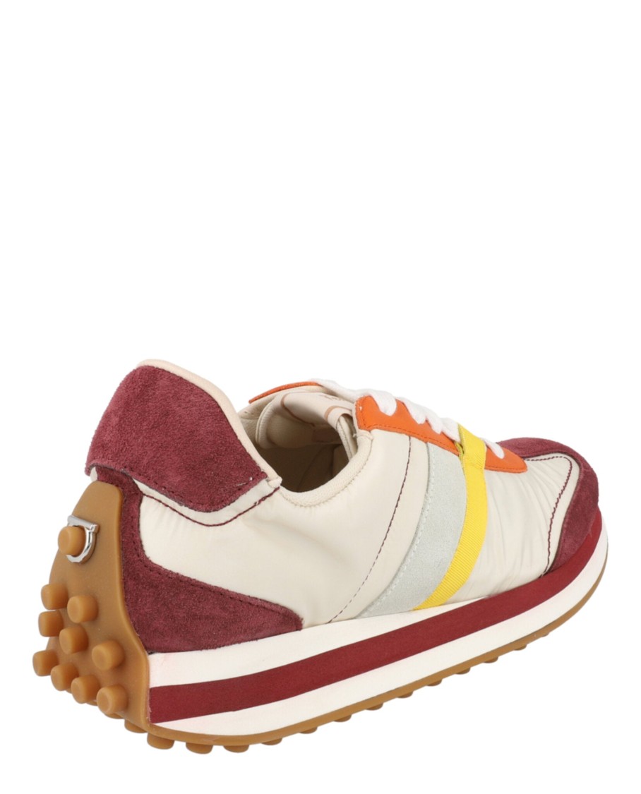 FERRAGAMO FERRAGAMO LULIO SUEDE SNEAKERS WITH SILVER-TONE ACCENTS